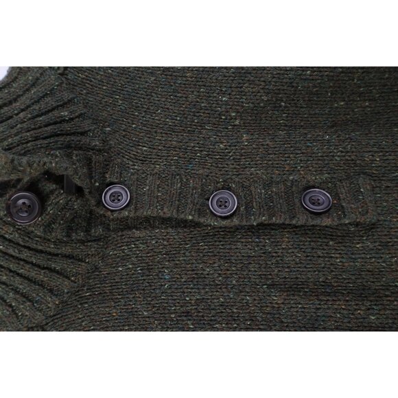 Vintage Eddie Bauer Mens Small Wool Blend Rainbow Fleck Knit Henley Sweater - Picture 4 of 11